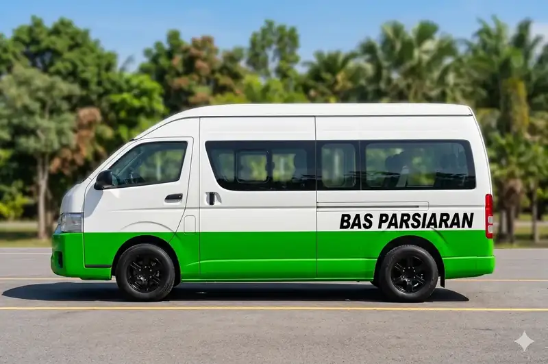 Transfer vehicle for the road journey from Tawau Airport to Semporna town jetty